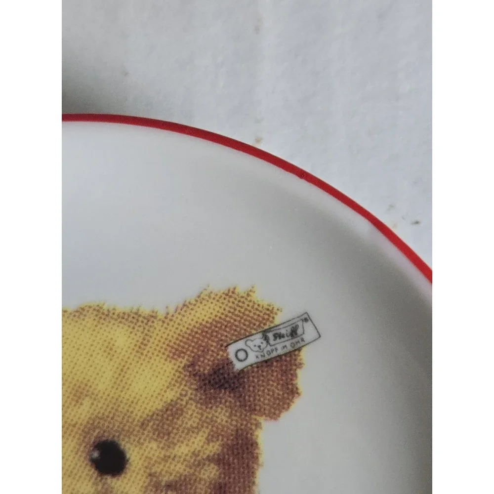 2 Vtg Steiff Bärle 1904 Miniature Porcelain Plates 1992 Reutter Porzellan 4
